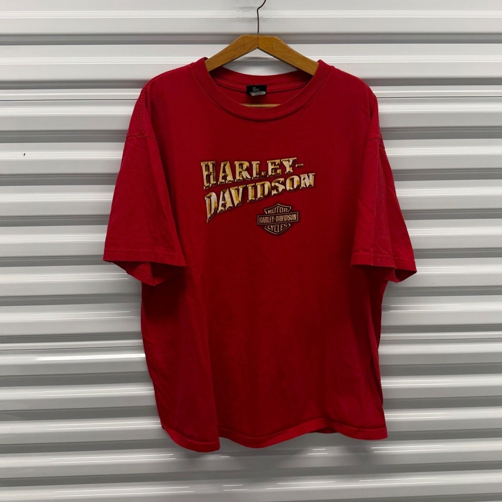 Vintage Harley Davidson Oconomowoc Wisconsin Red Mens XXL Shirt